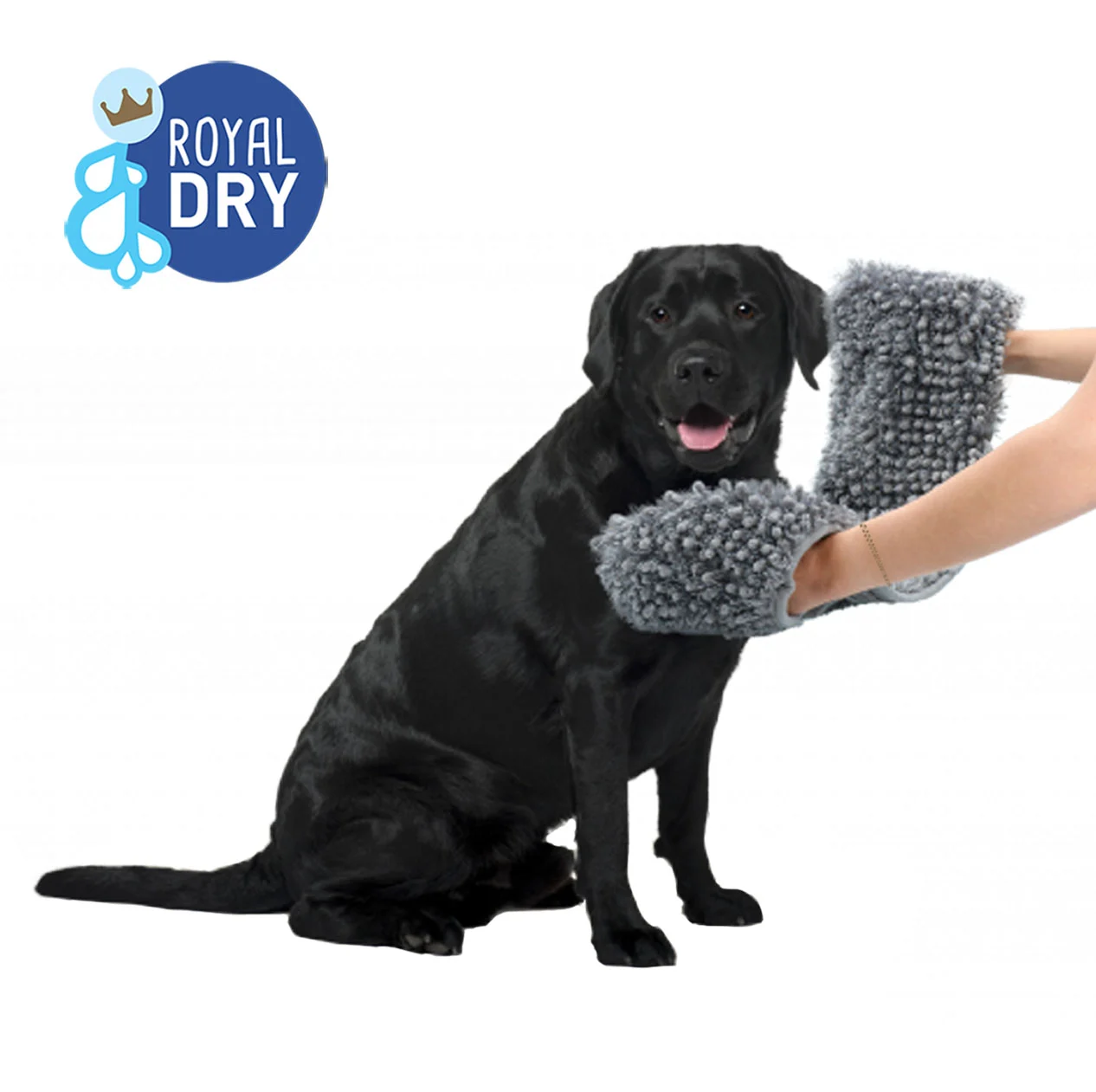 Asciugamano per cani in microfibra con tasche per le mani, 35 x 81 cm – Royal Dry - immagine 2