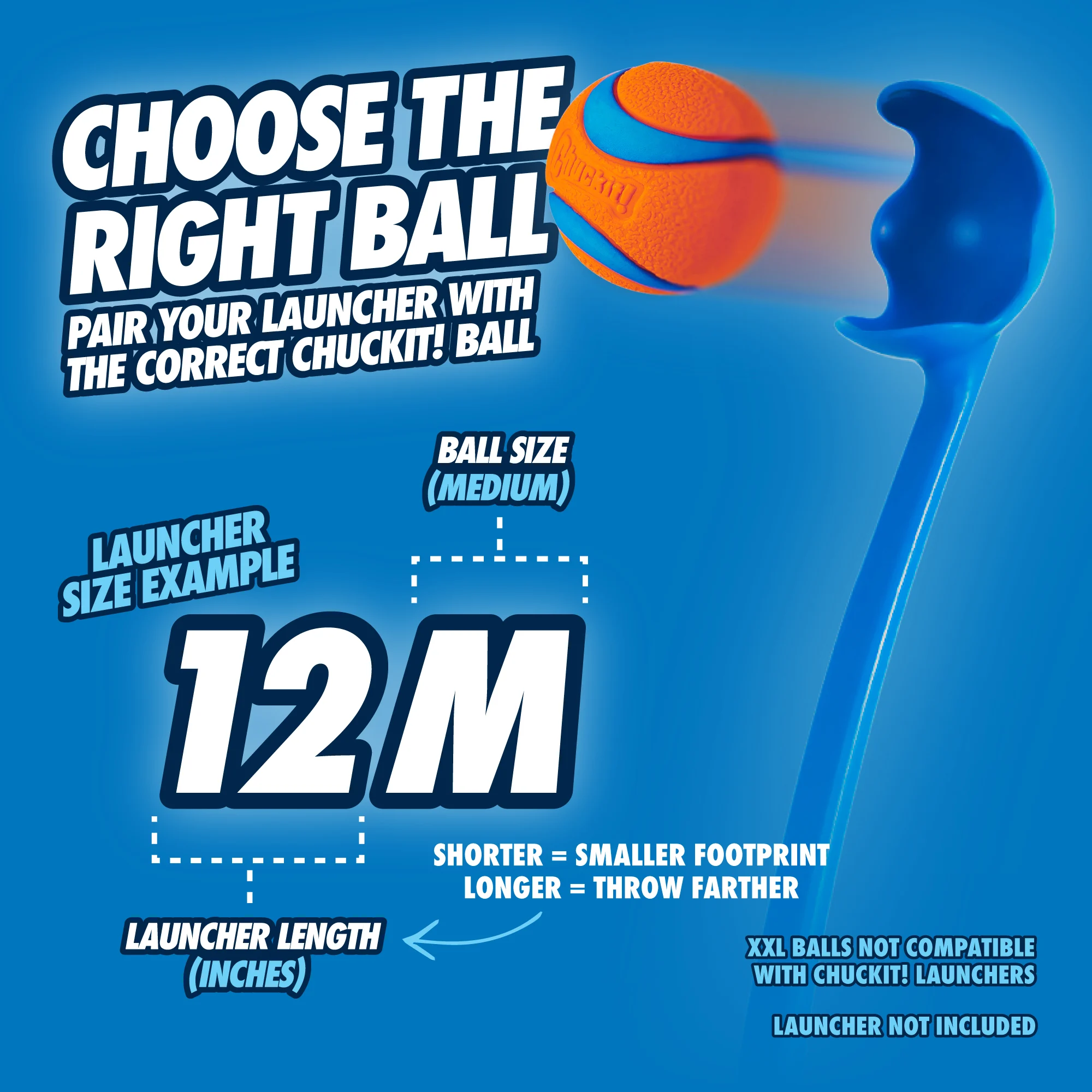 Lanciapalline per cani M con pallina da tennis, 63 cm – Chuckit! Sport Launcher - immagine 4