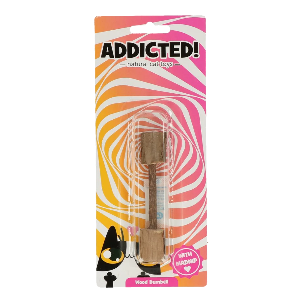 Gioco in legno a forma di manubrio per gatti con MADNIP – Addicted! Wood Dumbell - immagine 4