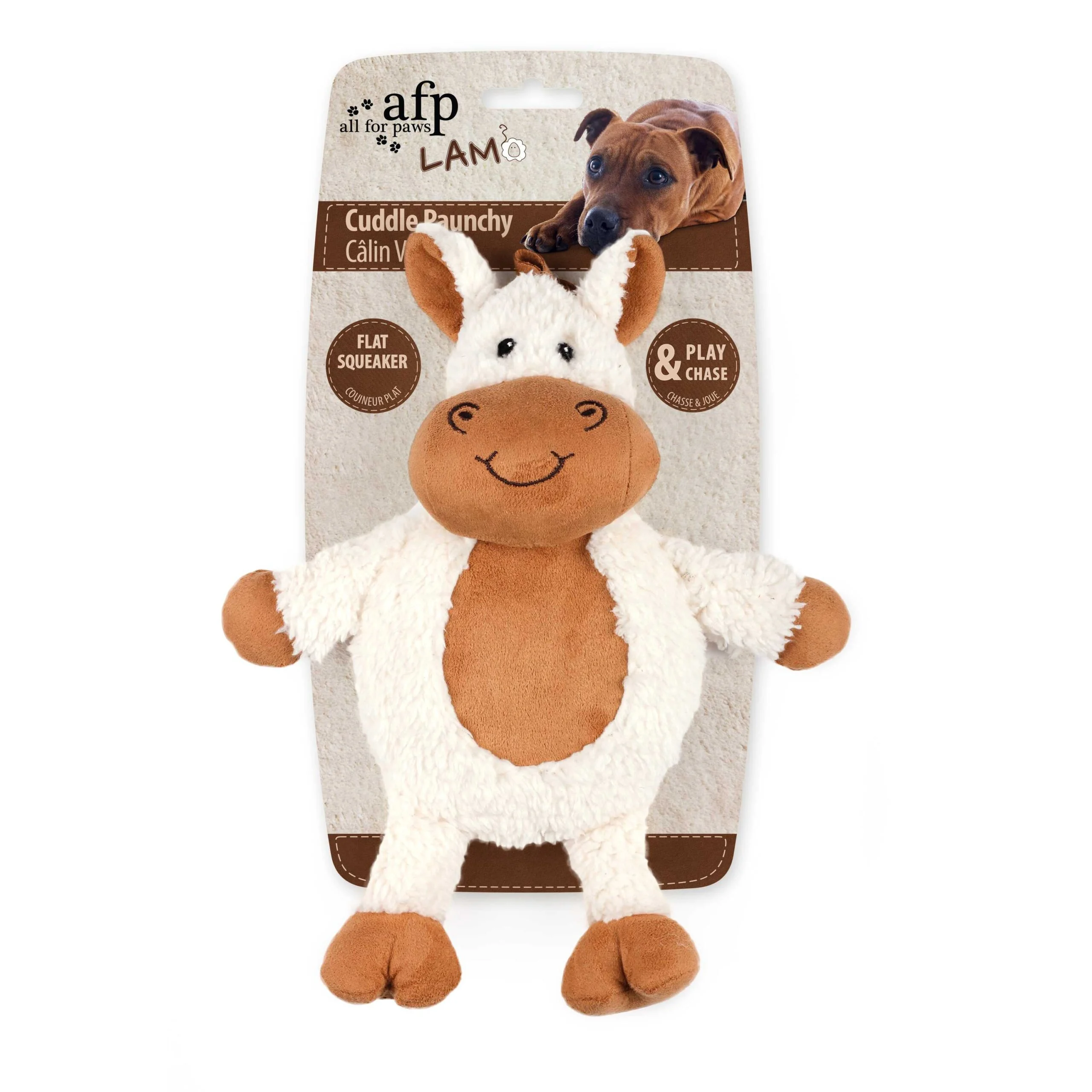 Peluche per cani in finta lana con squeaker grande, 30 x 24 x 8,5 cm – AFP Lambswool - Cuddle Paunchy - immagine 2