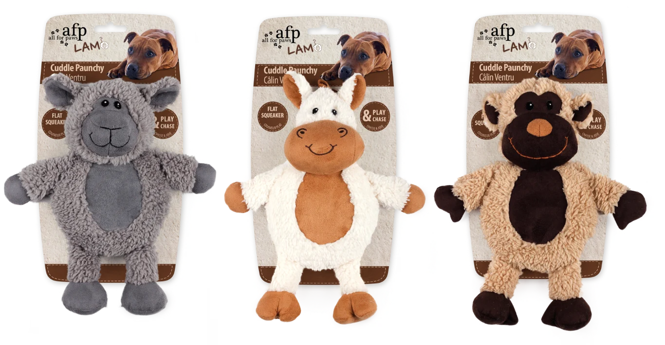 Peluche per cani in finta lana con squeaker grande, 30 x 24 x 8,5 cm – AFP Lambswool - Cuddle Paunchy - immagine 1