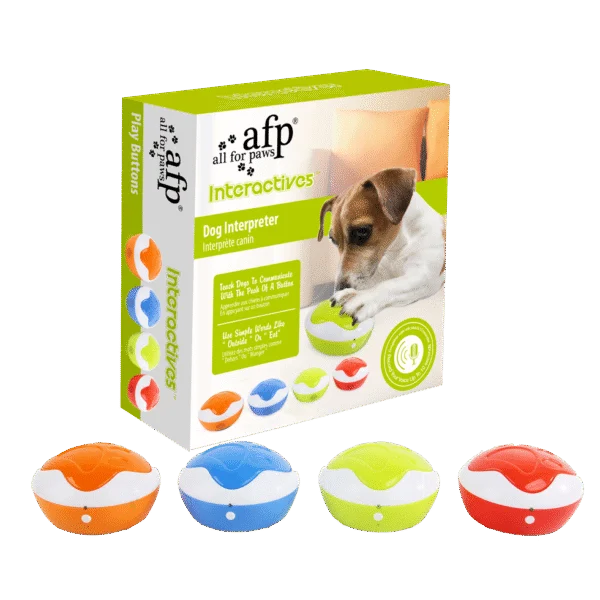 Pulsanti per l’addestramento del cane con funzione di registrazione, 4 pezzi da 11 x 11 x 6 cm – AFP Interactives - Dog Interpreter
