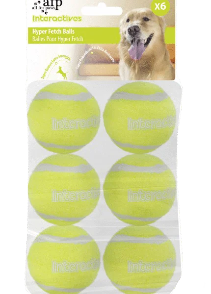 Palline da tennis per cani Ø 5 cm, 6 pezzi – AFP Interactives - Hyper Fetch Super Bounce Tennis Ball