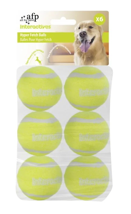 Palline da tennis per cani Ø 5 cm, 6 pezzi – AFP Interactives - Hyper Fetch Super Bounce Tennis Ball - immagine 1