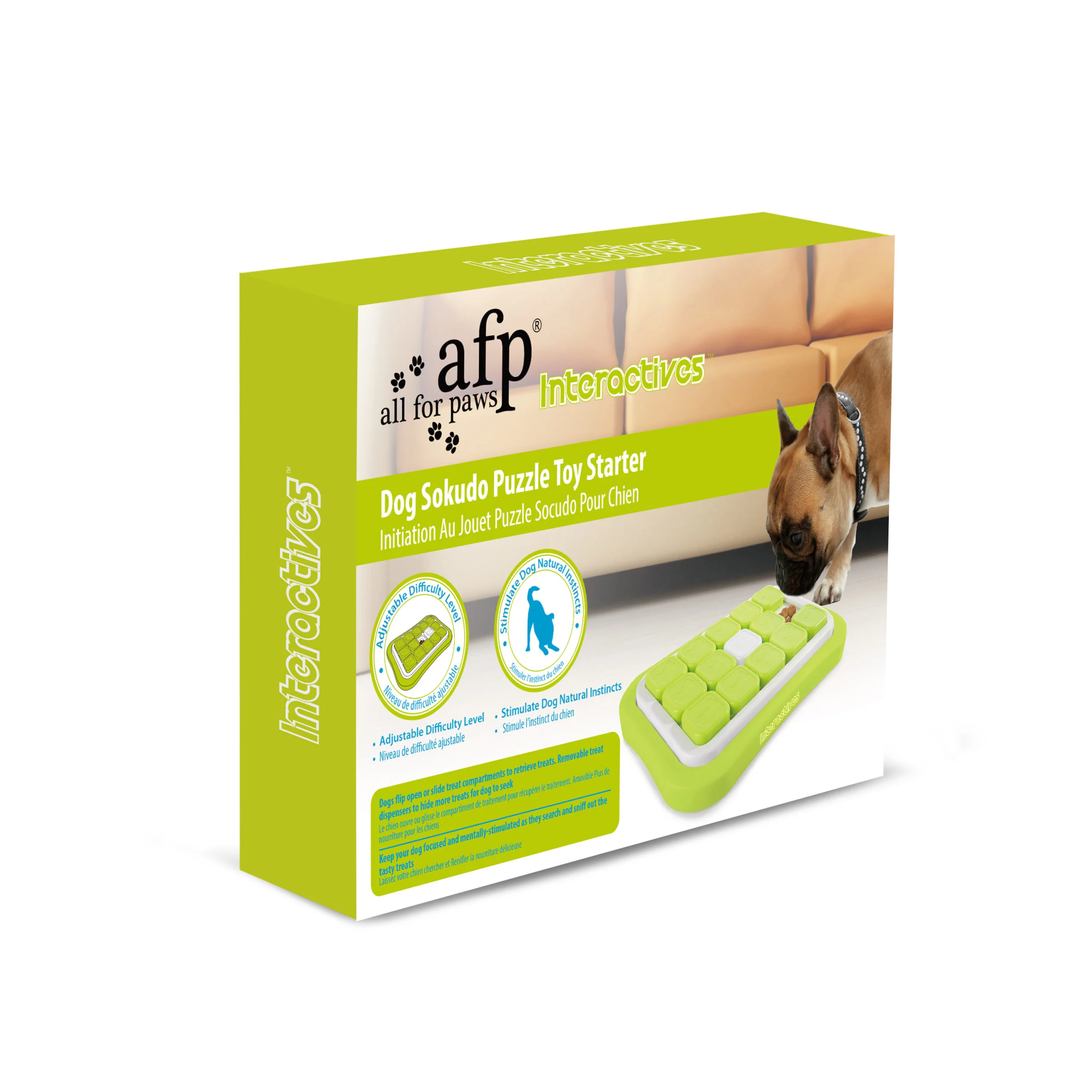 Puzzle per cani con parti scorrevoli e difficoltà regolabile – AFP Interactives Dog Sokudo Puzzle Toy Starter - immagine 1