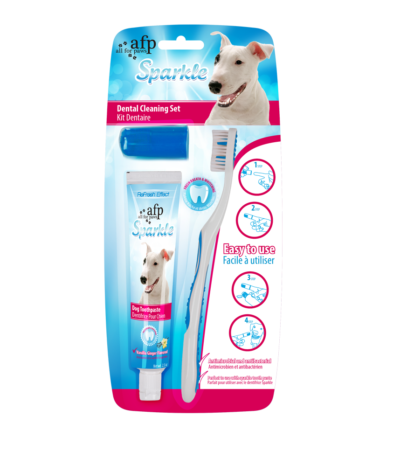 Kit per l’igiene dentale del cane con spazzolino e dentifricio, 60 g – AFP Sparkle Combo Pack