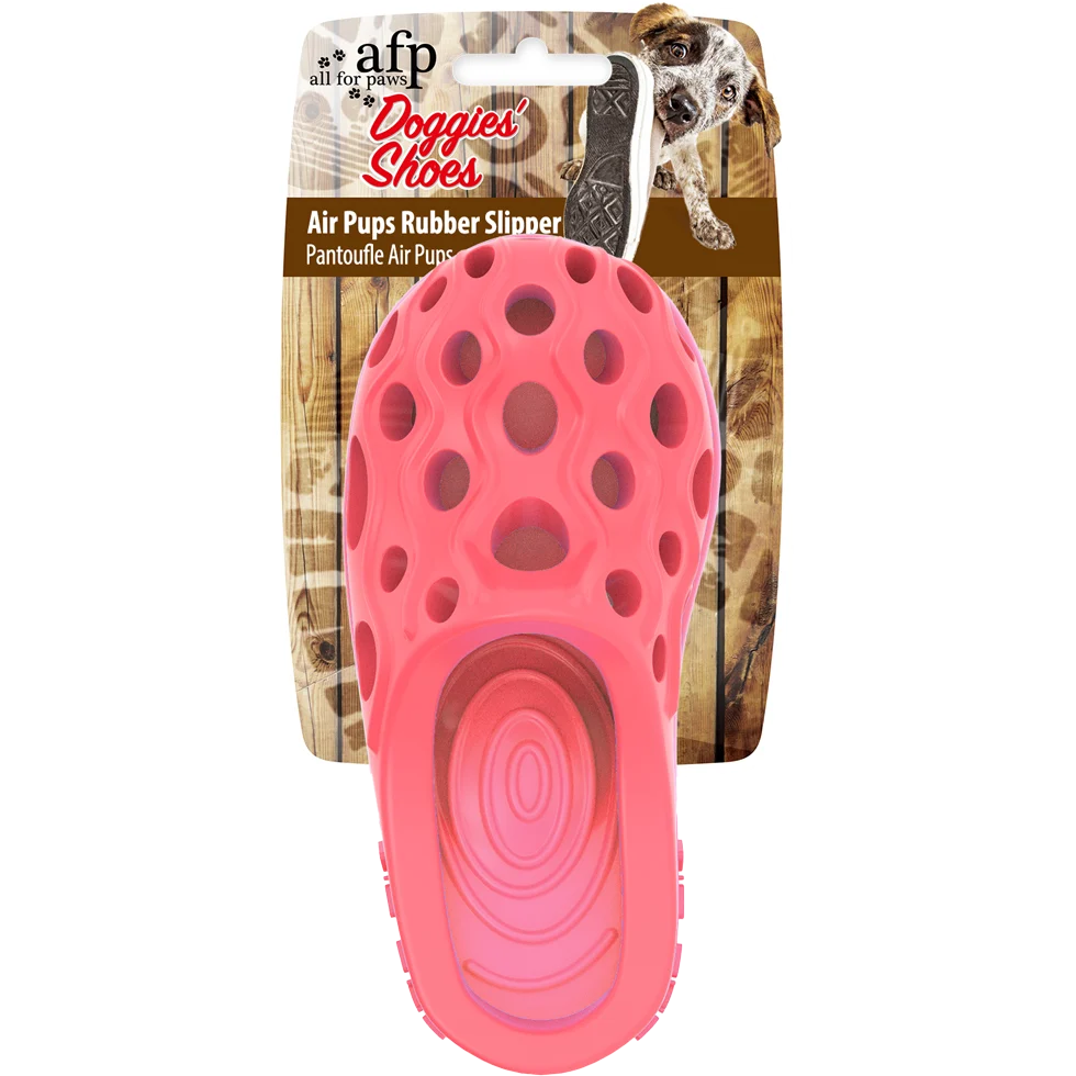 Gioco da masticare a forma di pantofola in gomma con squeaker a ultrasuoni, S 11 x 5 cm – AFP Doggies' Shoes - Air Pups Slipper - immagine 1