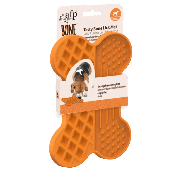 Tappetino da leccare per cani con rilievi e ventose, 28 x 19 cm – AFP Bone Appetit - Tasty Bone Lick Mat L