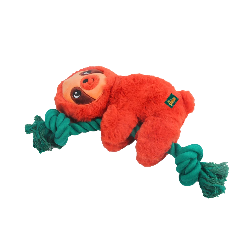 Peluche per cani con corda da masticare e squeaker, 31 x 17,5 x 6 cm – AFP Safari - Rope Cuddle Luiaard - immagine 2
