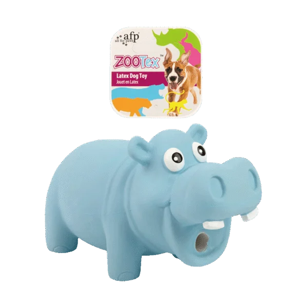 Gioco per cani in lattice con squeaker, taglia S – AFP ZooTex Hector the Hippo