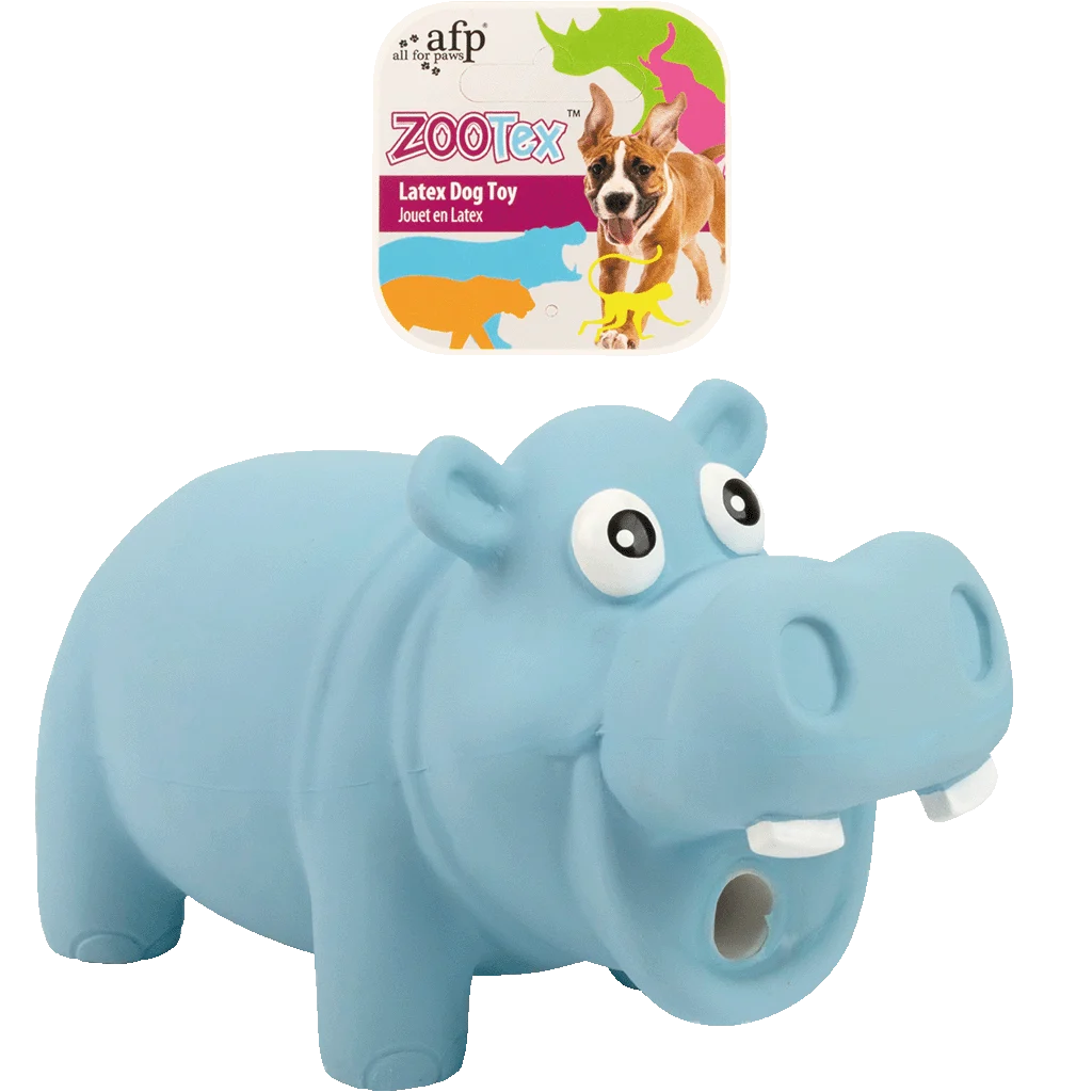 Giocattolo per cani in lattice con sonaglio, taglia L – AFP ZooTex Hector the Hippo - immagine 1