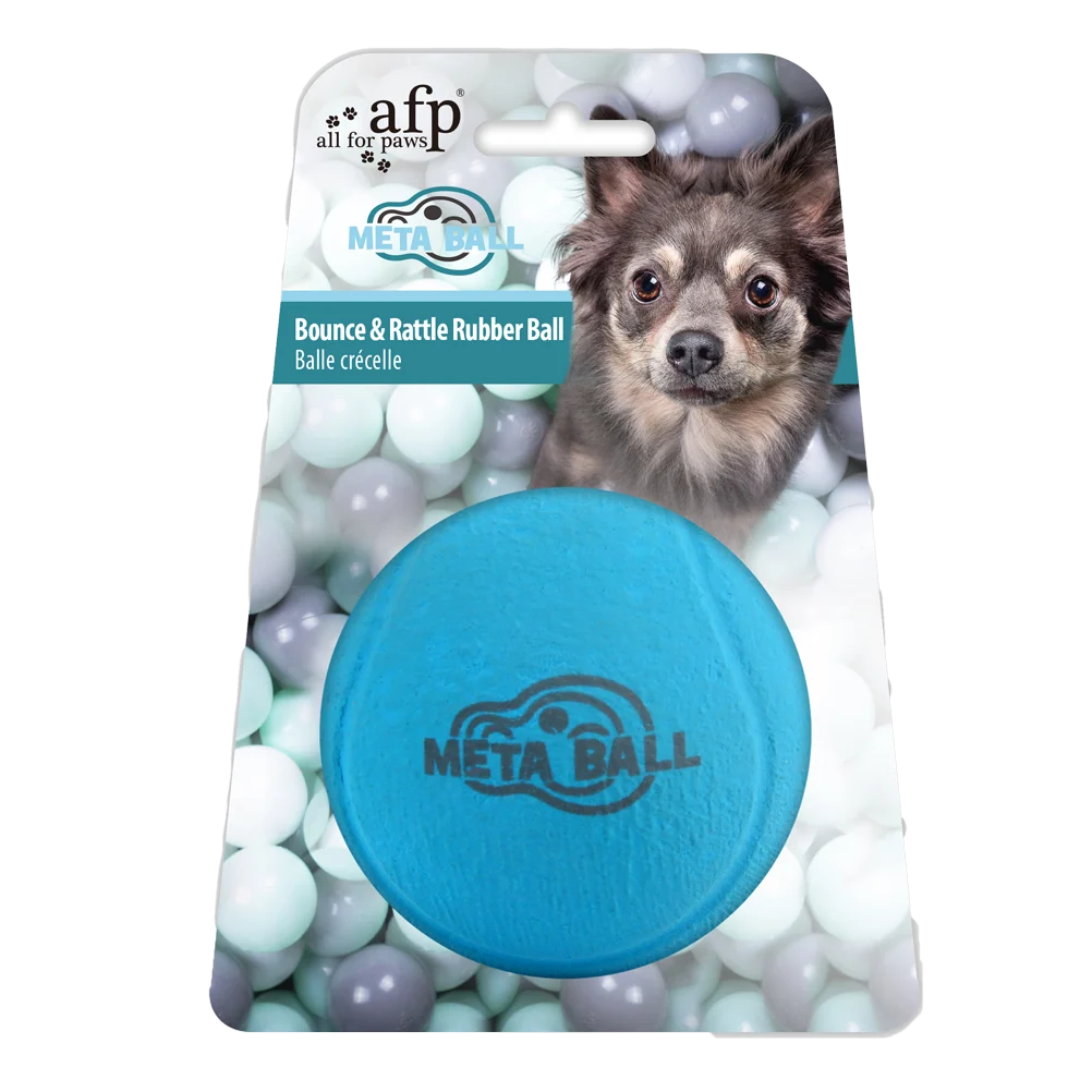 Palla in gomma per cani con sonaglio, ø 6,3 cm – AFP Meta Ball Bounce & Rattle Ball - immagine 1
