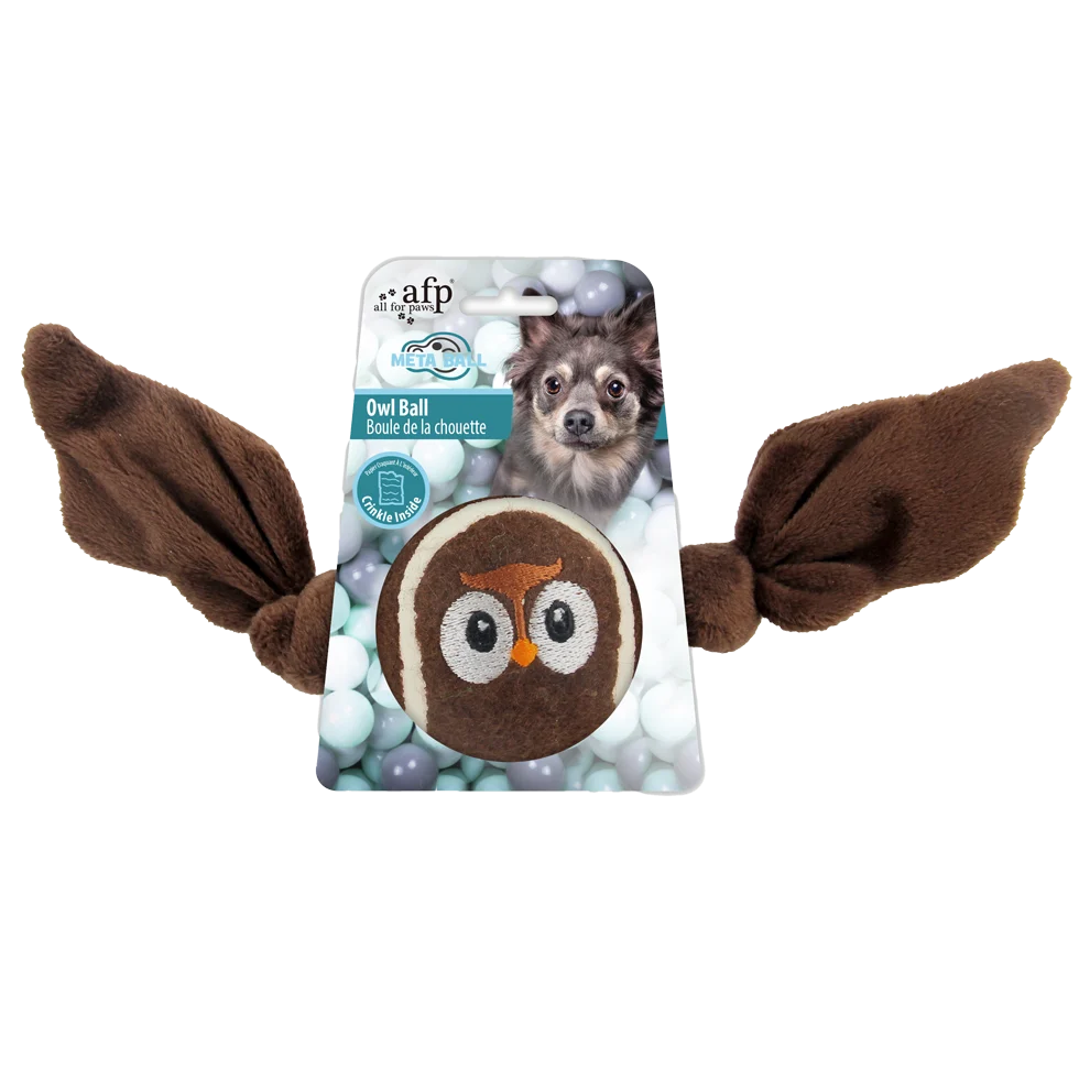 Pallina per cani a forma di gufo con ali morbide, 20 x 14 x 1,5 cm – AFP Meta Ball Ball Uil - immagine 1
