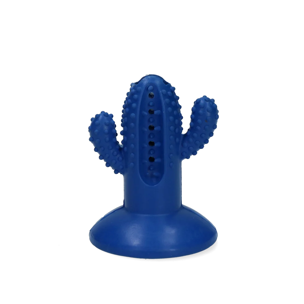 Gioco da masticare a forma di cactus in gomma con ventosa, S blu, 6,4 x 8,4 x 6,5 cm – AFP Dental Chews - Dental Cactus - immagine 2