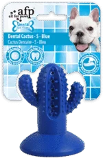Gioco da masticare a forma di cactus in gomma con ventosa, S blu, 6,4 x 8,4 x 6,5 cm – AFP Dental Chews - Dental Cactus