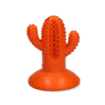 Gioco da masticare a forma di cactus in gomma con ventosa, M arancione, 9,4 x 12,3 x 9,5 cm – AFP Dental Chews - Dental Cactus - immagine 2