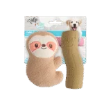 Set di giochi per cuccioli con peluche e squeaker, 2 pezzi – AFP Little Buddy 2-Pack Toy Cuddle Sloth
