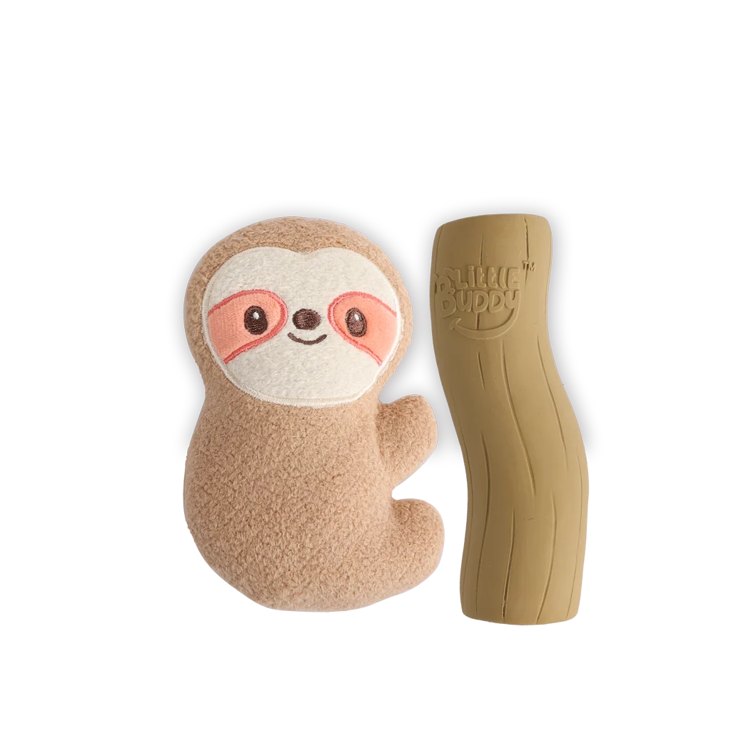 Set di giochi per cuccioli con peluche e squeaker, 2 pezzi – AFP Little Buddy 2-Pack Toy Cuddle Sloth - immagine 2
