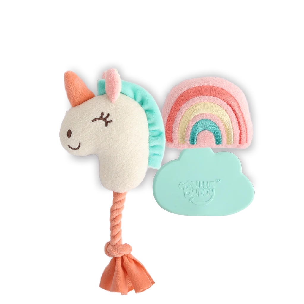 Set di giochi per cuccioli con 2 peluche e squeaker, 3 pezzi – AFP Little Buddy 3-Pack Toy Wonderland - immagine 2