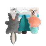 Set di giochi per cuccioli con 2 peluche e squeaker, 3 pezzi – AFP Little Buddy 3-Pack Toy Woodland