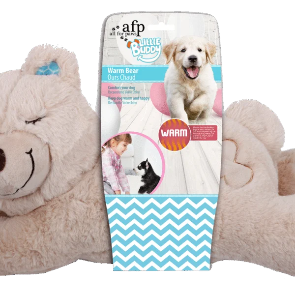 Peluche per cani a forma di orso con sacchetto riscaldabile – AFP Little Buddy - Warm Bear