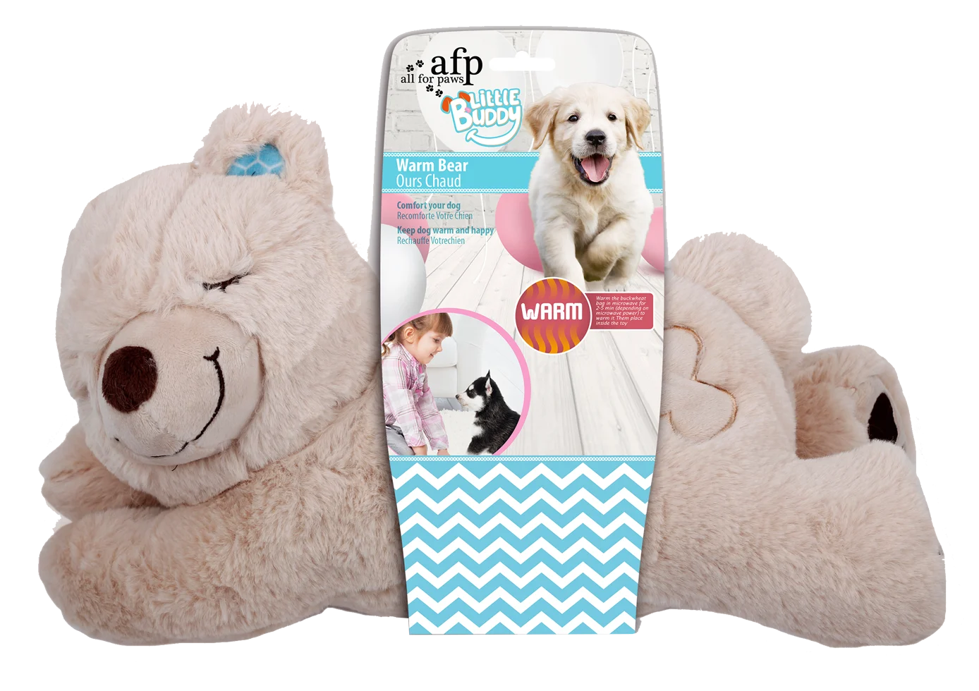 Peluche per cani a forma di orso con sacchetto riscaldabile – AFP Little Buddy - Warm Bear - immagine 1