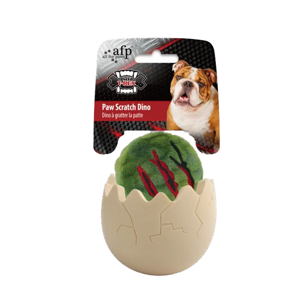Gioco per cani con spazio per snack, 8 x 8 x 10,3 cm – AFP My T-Rex Paw Scratch Dino