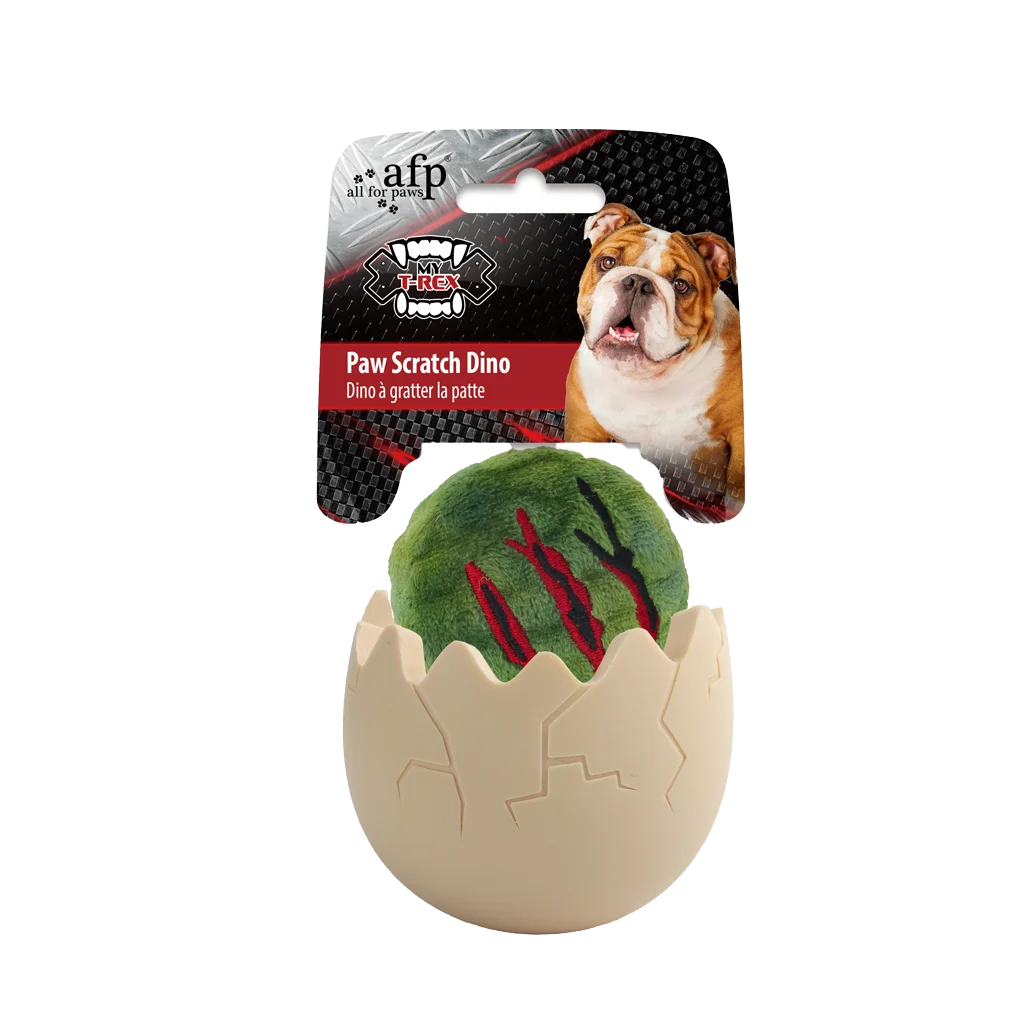 Gioco per cani con spazio per snack, 8 x 8 x 10,3 cm – AFP My T-Rex Paw Scratch Dino - immagine 1