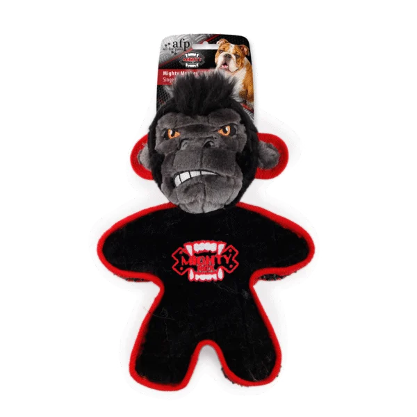 Peluche per cani con squeaker e bordo simile alla gomma, circa 24 cm – AFP My T-Rex Mighty Scimmia