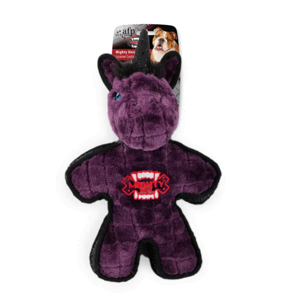 Peluche per cani con squeaker e bordo dall’aspetto gommoso, ca. 24 cm – AFP My T-Rex Mighty Unicorno