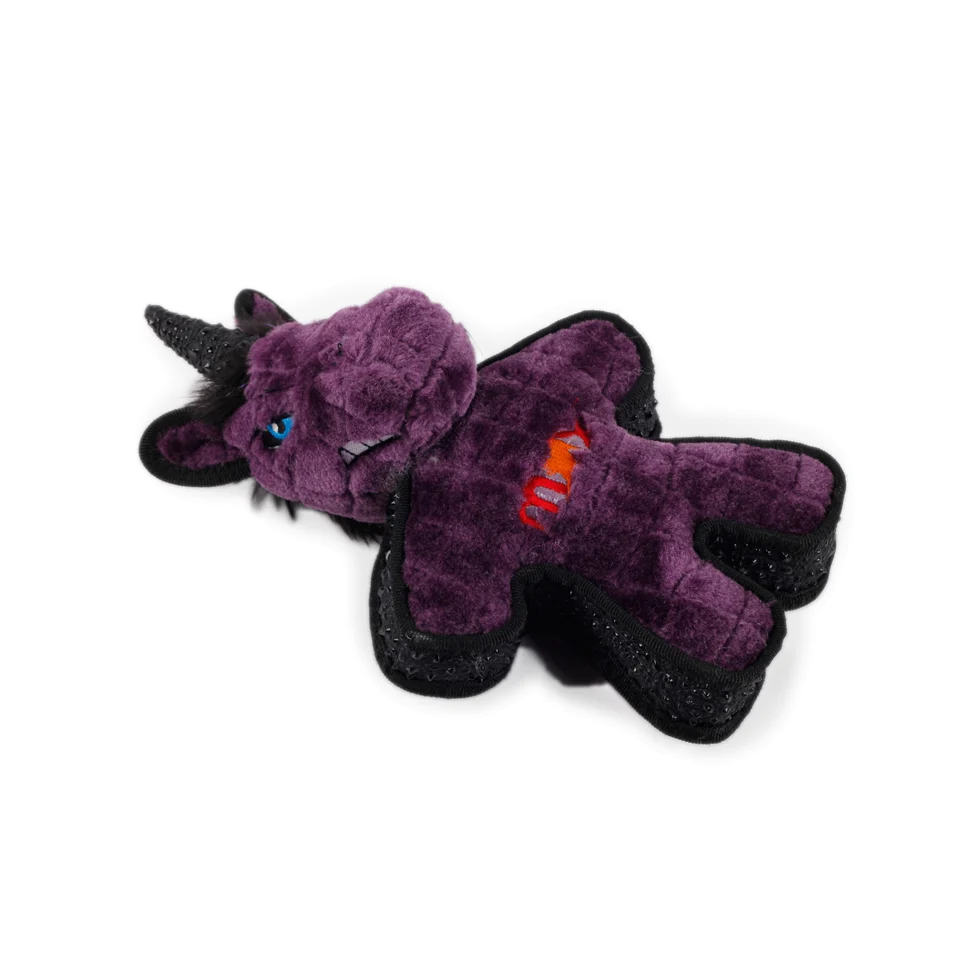 Peluche per cani con squeaker e bordo dall’aspetto gommoso, ca. 24 cm – AFP My T-Rex Mighty Unicorno - immagine 3