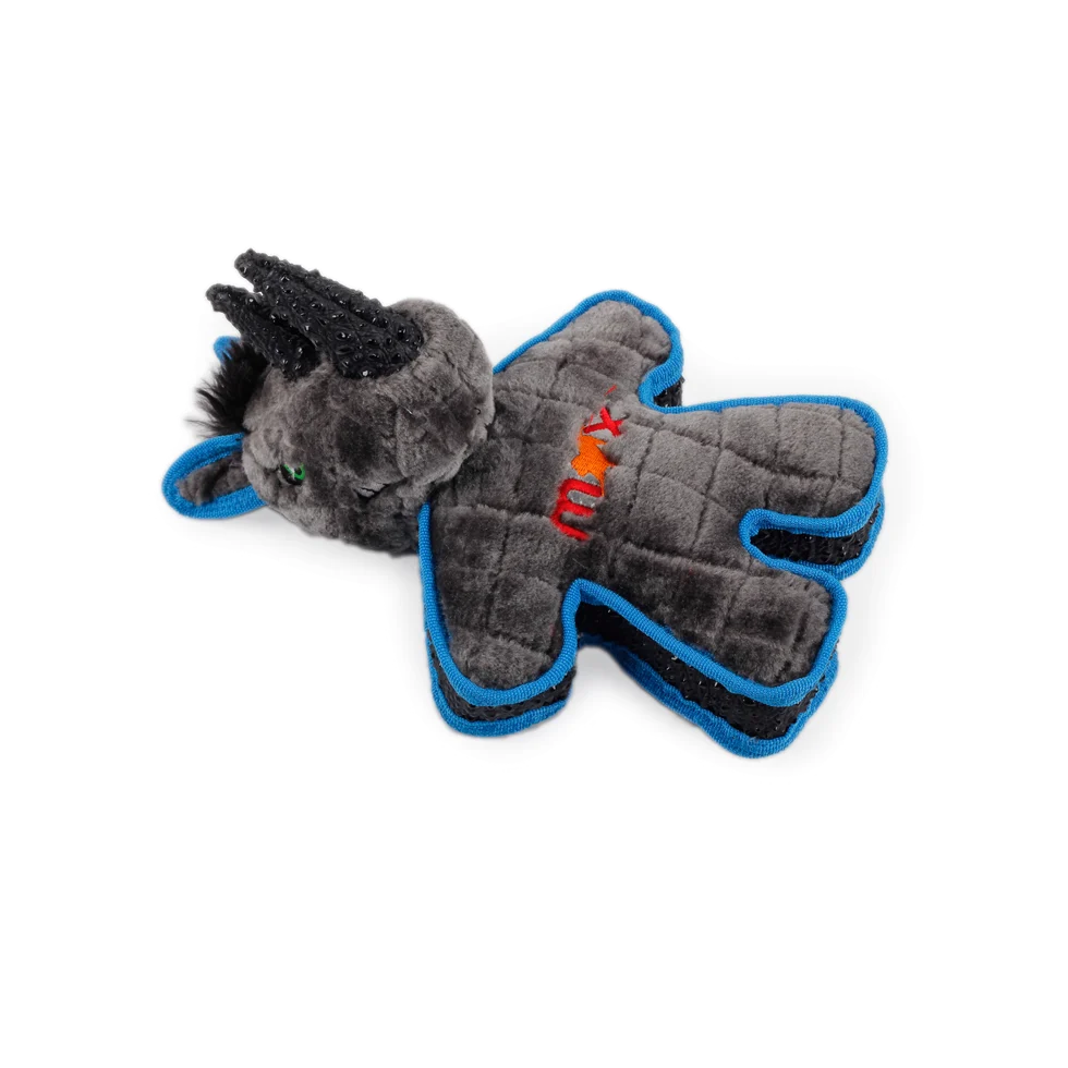 Peluche per cani con squeaker e bordo dall'aspetto gommoso, circa 24 cm – AFP My T-Rex Mighty Neushoorn - immagine 1
