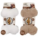 Osso di peluche con corda per i denti e squeaker, 23 x 15 x 6 cm – AFP Lambswool - Plush Bone