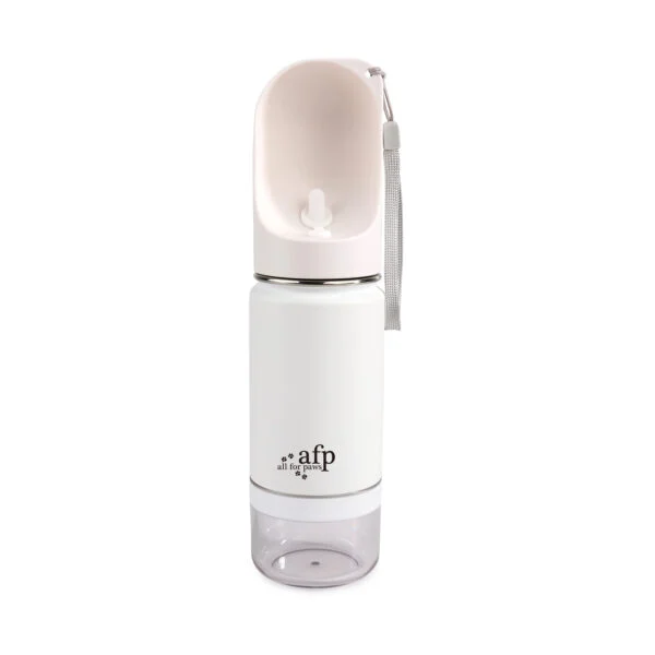 Borraccia per cani con ciotola per l’acqua e contenitore per snack, 414 ml – AFP 2 In 1 Stainless Drinking Bottle