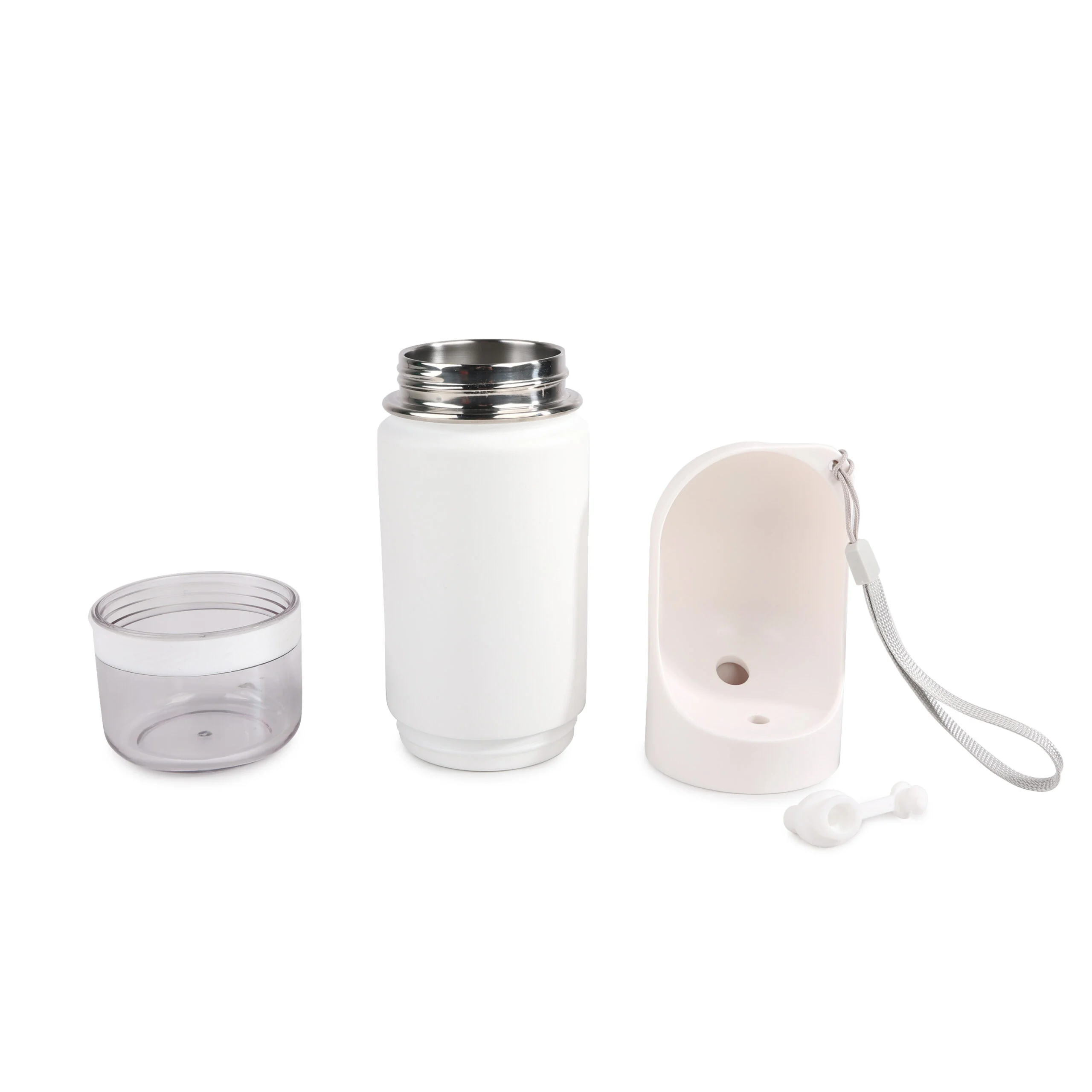Borraccia per cani con ciotola per l’acqua e contenitore per snack, 414 ml – AFP 2 In 1 Stainless Drinking Bottle - immagine 2