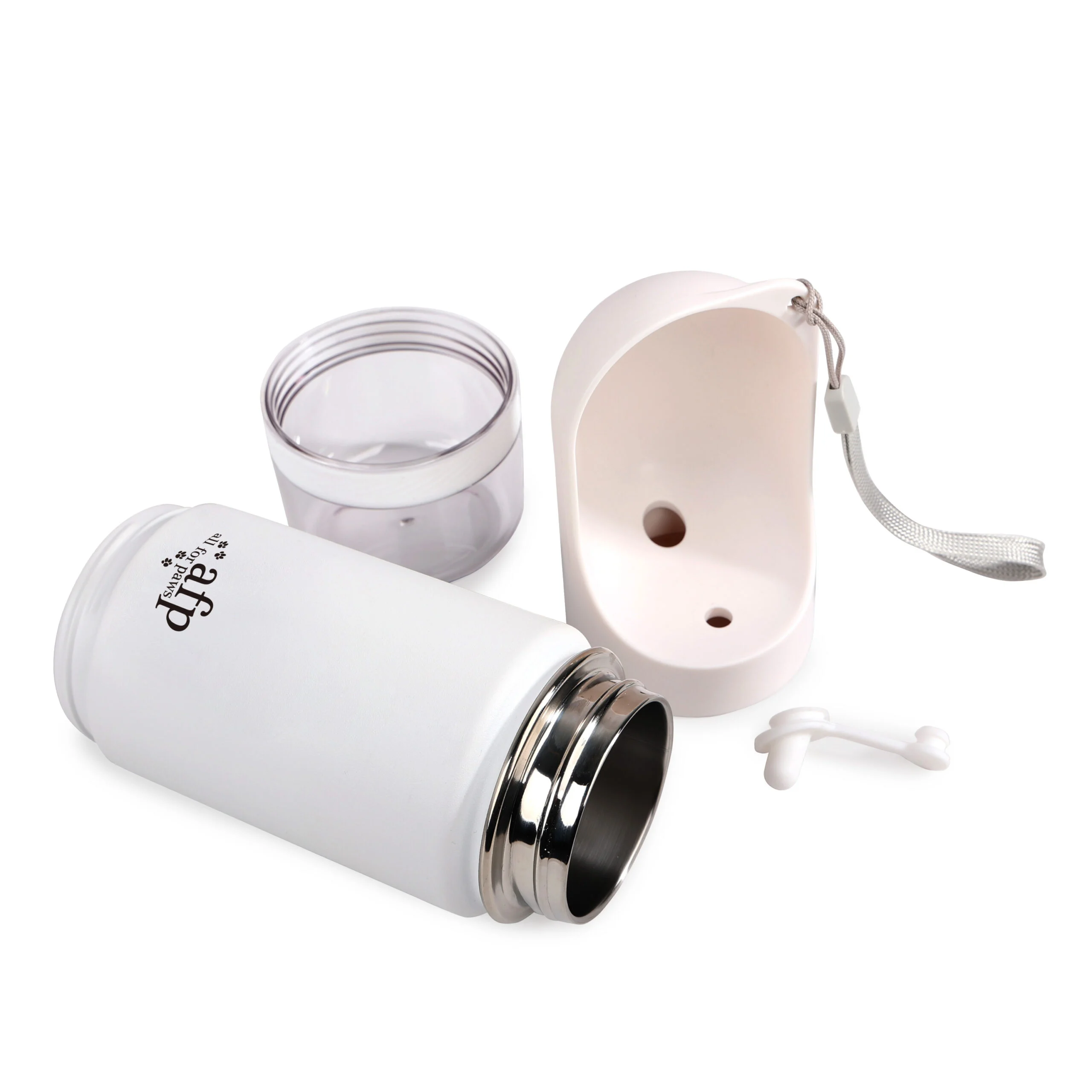 Borraccia per cani con ciotola per l’acqua e contenitore per snack, 414 ml – AFP 2 In 1 Stainless Drinking Bottle - immagine 4