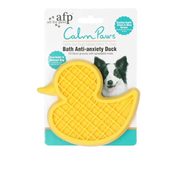 Paperella da bagno per cani con ventosa e puntini in silicone, 13 x 10 cm – AFP Calm Paws - Bath Anti-anxiety Duck