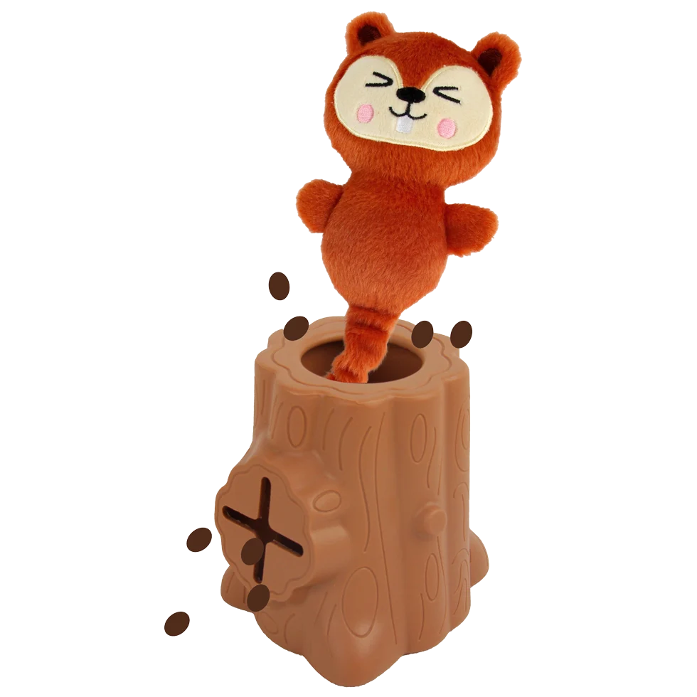 Gioco per snack in gomma con peluche, Scoiattolo, 6,5 x 8 x 13,2 cm – AFP Treats In "V" Hiders - Tree-Hider - immagine 2
