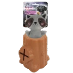 Gioco per snack in gomma con peluche, Procione, 6,5 x 8 x 13,2 cm – AFP Treats In "V" Hiders - Tree-Hider