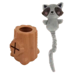 Gioco per snack in gomma con peluche, Procione, 6,5 x 8 x 13,2 cm – AFP Treats In "V" Hiders - Tree-Hider - immagine 3