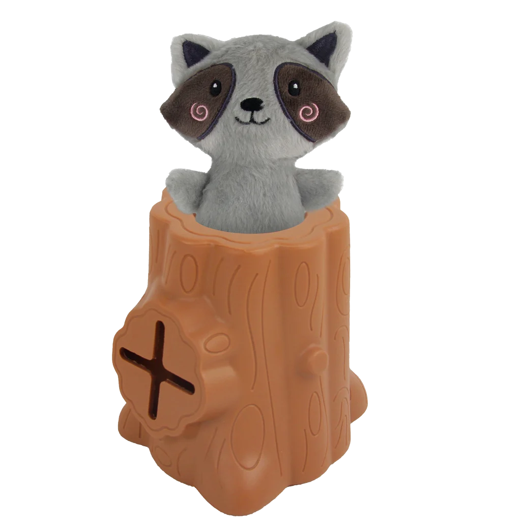 Gioco per snack in gomma con peluche, Procione, 6,5 x 8 x 13,2 cm – AFP Treats In "V" Hiders - Tree-Hider - immagine 4