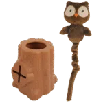Gioco per snack in gomma con peluche, gufo, 6,5 x 8 x 13,2 cm – AFP Treats In "V" Hiders - Tree-Hider - immagine 4
