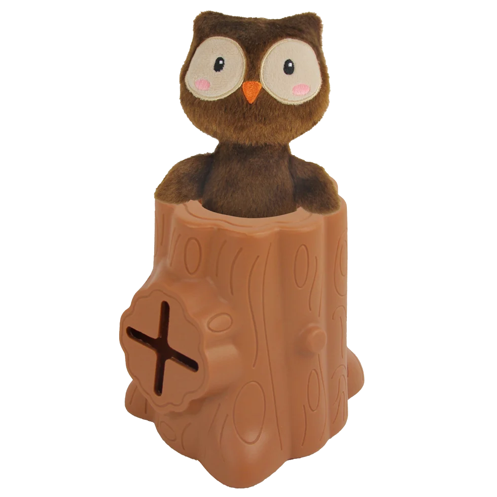 Gioco per snack in gomma con peluche, gufo, 6,5 x 8 x 13,2 cm – AFP Treats In "V" Hiders - Tree-Hider - immagine 3