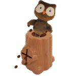 Gioco per snack in gomma con peluche, gufo, 6,5 x 8 x 13,2 cm – AFP Treats In "V" Hiders - Tree-Hider - immagine 2