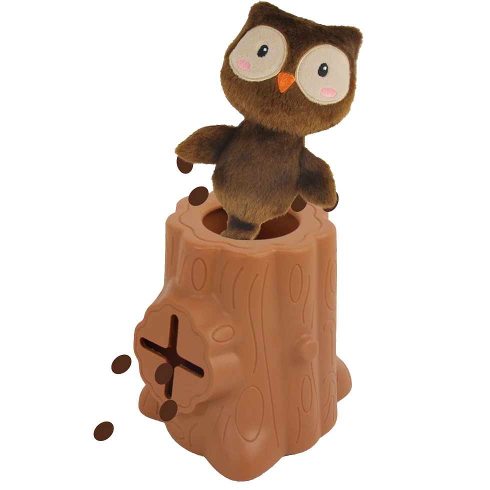 Gioco per snack in gomma con peluche, gufo, 6,5 x 8 x 13,2 cm – AFP Treats In "V" Hiders - Tree-Hider - immagine 2