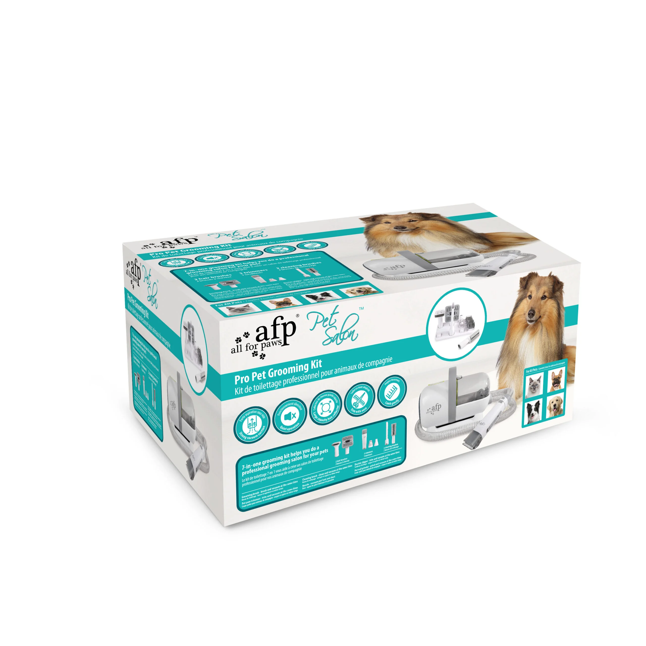 Kit per la toelettatura del cane con aspirazione, 7 accessori – AFP Pro Pet Grooming Kit - immagine 3