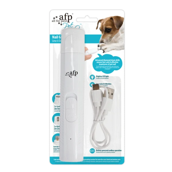 Lima per unghie per animali a batteria con 2 cappucci – AFP Pet Salon Nail Grinder