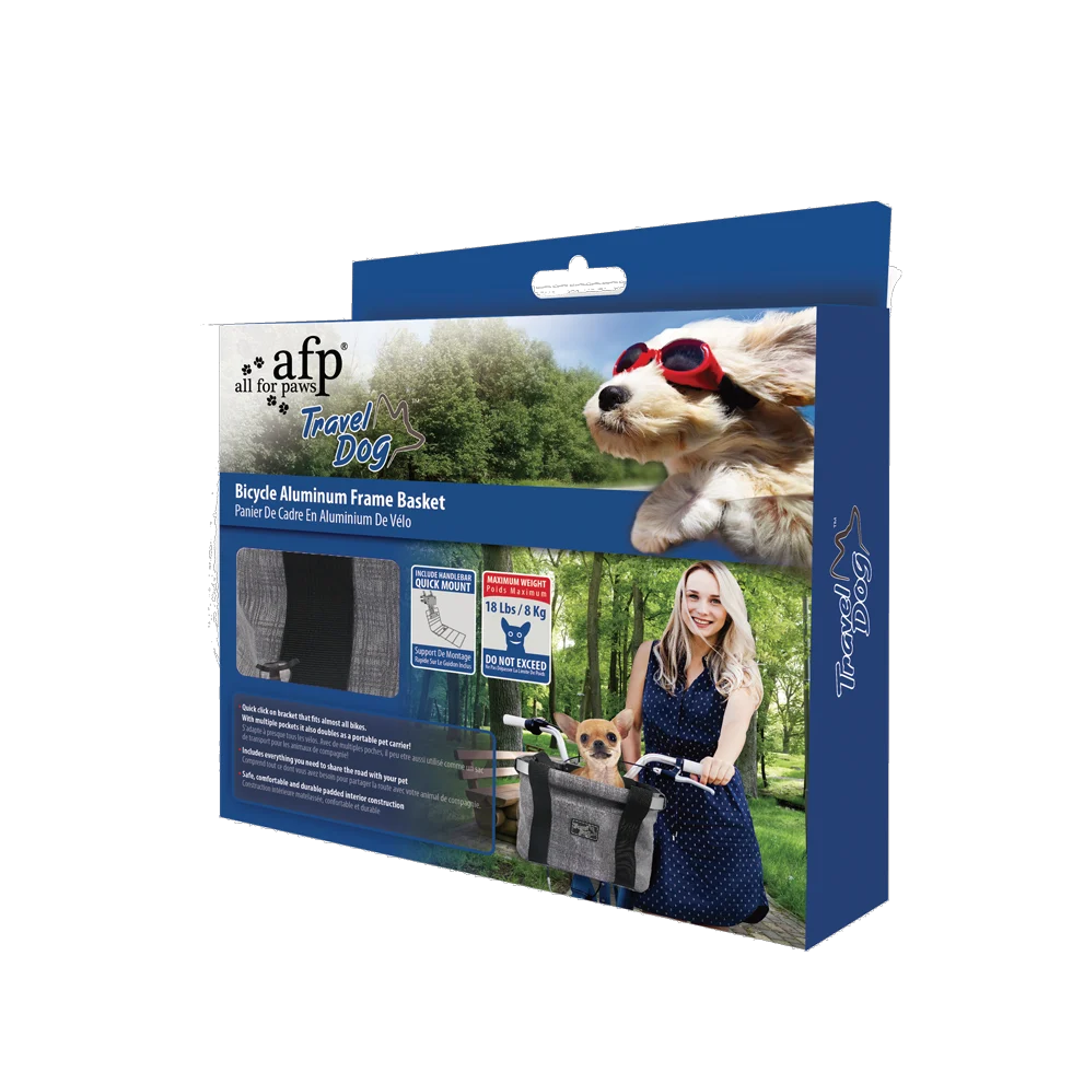 AFPH08127.png Cestino da bici per cani con attacco al manubrio, fino a 8 kg – AFP Travel Dog - Easy-go Bicycle Pet Basket - immagine 1