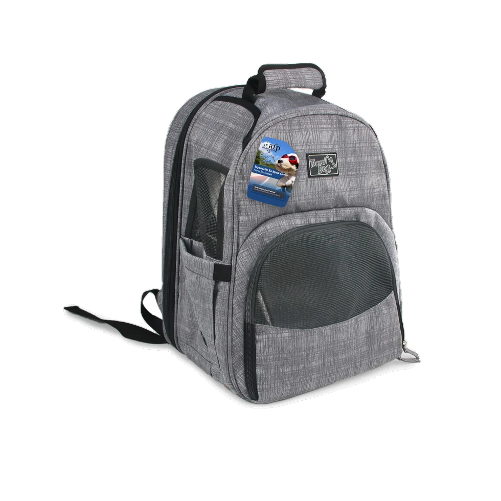 Zaino espandibile per cani con rete, 46 x 30 x 20 cm – AFP Travel Dog - Expandable Backpack Carrier - immagine 2