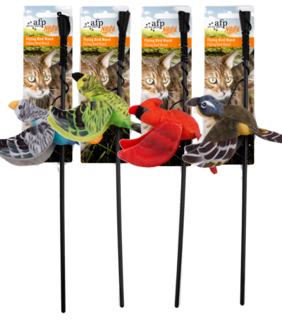 Bacchetta per gatti con uccellino ed erba gatta – AFP Natural Instincts Bird Wand